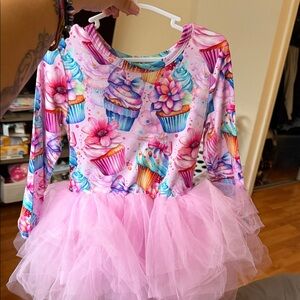 Posh Peanut Pink Cupcake and Flower tutu Dress
